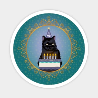 Black Cat Birthday Magnet